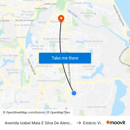 Avenida Izabel Maia E Silva De Alencar, S/N - José De Alencar to Estácio Via Corpvs map