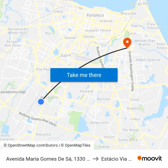 Avenida Maria Gomes De Sá, 1330 - Mondubim to Estácio Via Corpvs map
