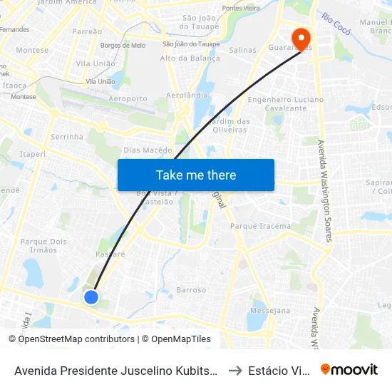 Avenida Presidente Juscelino Kubitschek | Etufor - Passaré to Estácio Via Corpvs map