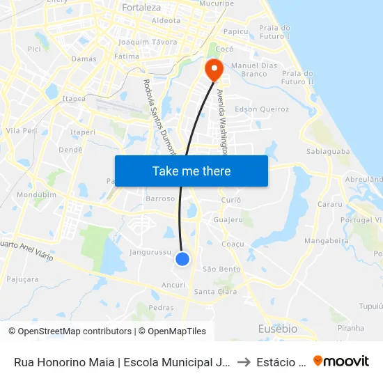 Rua Honorino Maia | Escola Municipal José Moreira Leitão - Parque Santa Maria to Estácio Via Corpvs map