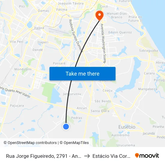 Rua Jorge Figueiredo, 2791 - Ancuri to Estácio Via Corpvs map