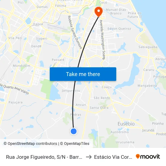 Rua Jorge Figueiredo, S/N - Barrocão to Estácio Via Corpvs map