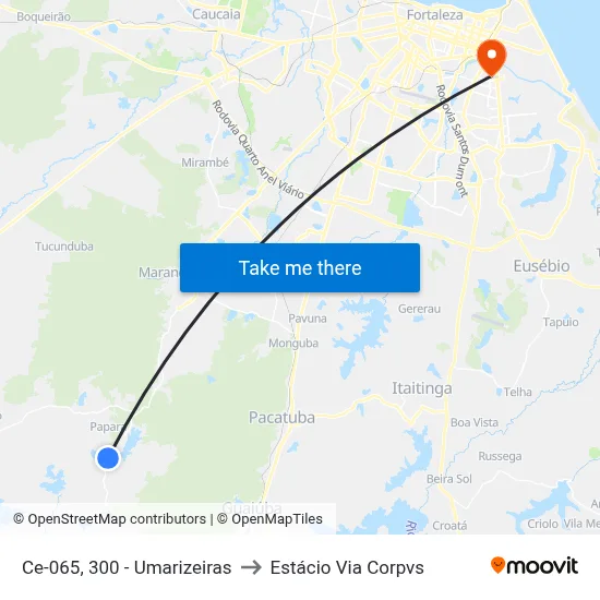 Ce-065, 300 - Umarizeiras to Estácio Via Corpvs map