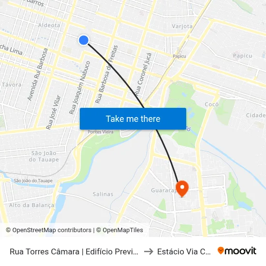 Rua Torres Câmara | Edifício Previ - Aldeota to Estácio Via Corpvs map