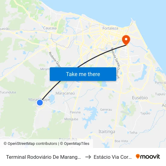 Terminal Rodoviário De Maranguape to Estácio Via Corpvs map