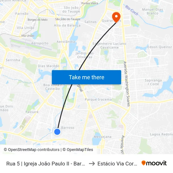 Rua 5 | Igreja João Paulo II - Barroso to Estácio Via Corpvs map