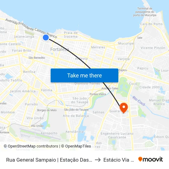 Rua General Sampaio | Estação Das Artes - Centro to Estácio Via Corpvs map