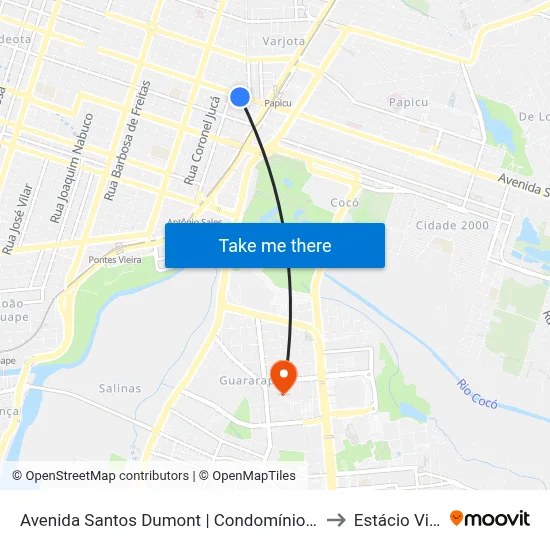 Avenida Santos Dumont | Condomínio Jardim Iracema - Aldeota to Estácio Via Corpvs map