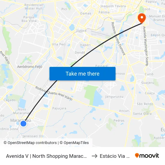 Avenida V | North Shopping Maracanaú - Centro to Estácio Via Corpvs map