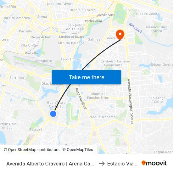 Avenida Alberto Craveiro | Arena Castelão - Boa Vista to Estácio Via Corpvs map