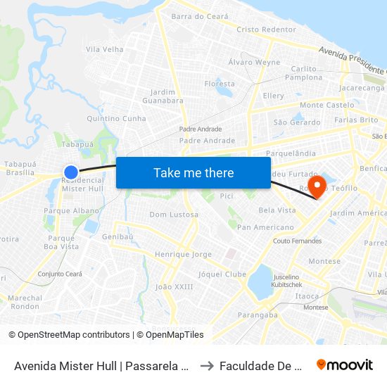 Avenida Mister Hull | Passarela Do Tabapuá - Tabapuá to Faculdade De Medicina Ufc map