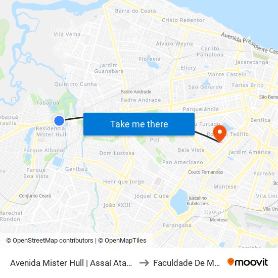 Avenida Mister Hull | Assaí Atacadista - Tabapuá to Faculdade De Medicina Ufc map