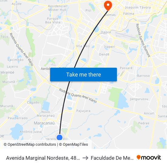 Avenida Marginal Nordeste, 481 - Jereissati III to Faculdade De Medicina Ufc map