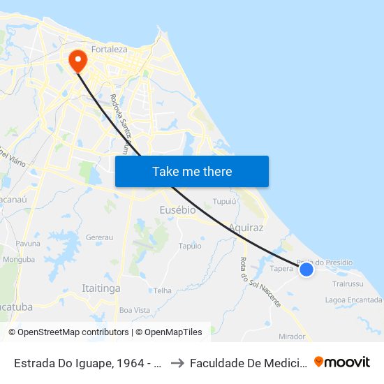 Estrada Do Iguape, 1964 - Barrinha to Faculdade De Medicina Ufc map