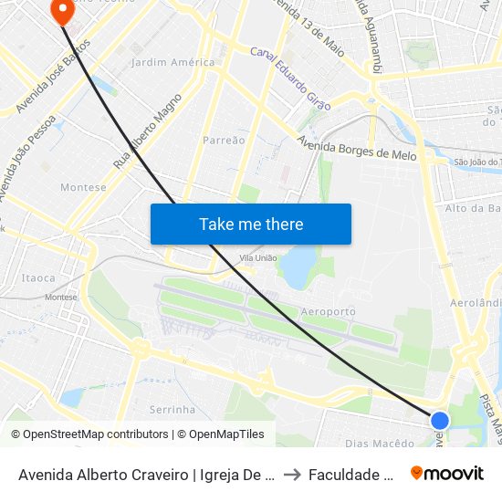 Avenida Alberto Craveiro | Igreja De São Francisco De Assis - Dias Macedo to Faculdade De Medicina Ufc map