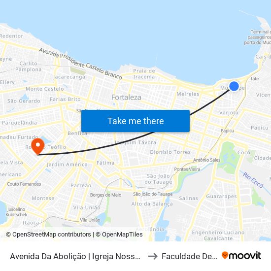 Avenida Da Abolição | Igreja Nossa Senhora Da Saúde - Mucuripe to Faculdade De Medicina Ufc map