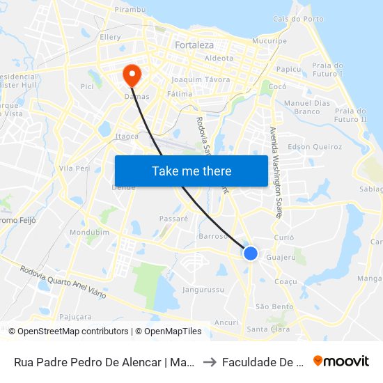 Rua Padre Pedro De Alencar | Mapel Shopping - Messejana to Faculdade De Medicina Ufc map