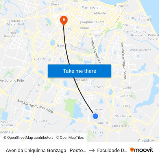 Avenida Chiquinha Gonzaga | Posto De Saúde Osmar Viana - Jangurussu to Faculdade De Medicina Ufc map