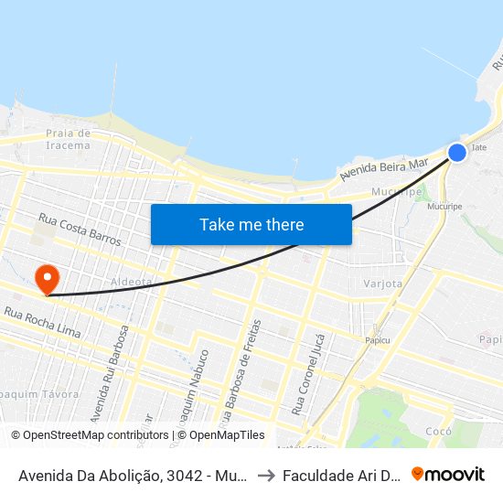Avenida Da Abolição, 3042 - Mucuripe to Faculdade Ari De Sá map