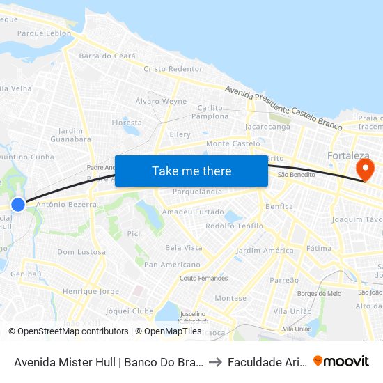 Avenida Mister Hull | Banco Do Brasil - Tabapuá to Faculdade Ari De Sá map