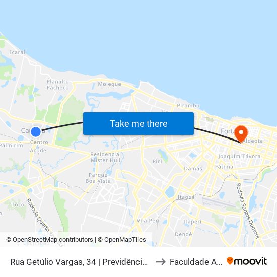 Rua Getúlio Vargas, 34 | Previdência Social - Malvinas to Faculdade Ari De Sá map