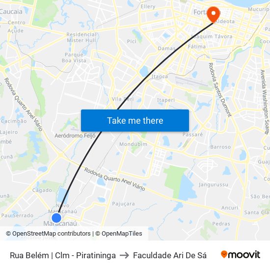 Rua Belém | Clm - Piratininga to Faculdade Ari De Sá map