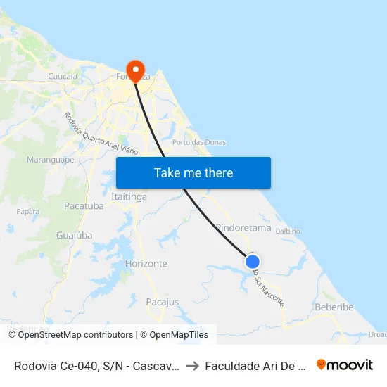 Rodovia Ce-040, S/N - Cascavel to Faculdade Ari De Sá map