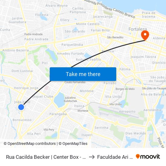 Rua Cacilda Becker | Center Box - João XXIII to Faculdade Ari De Sá map