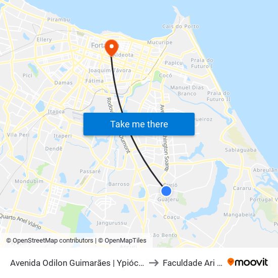 Avenida Odilon Guimarães | Ypióca - Guajeru to Faculdade Ari De Sá map