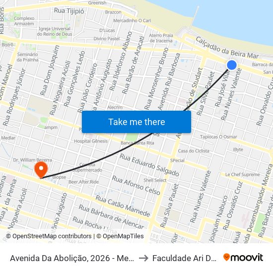 Avenida Da Abolição, 2026 - Meireles to Faculdade Ari De Sá map