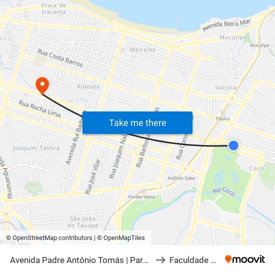 Avenida Padre Antônio Tomás | Parque Do Cocó - Cocó to Faculdade Ari De Sá map