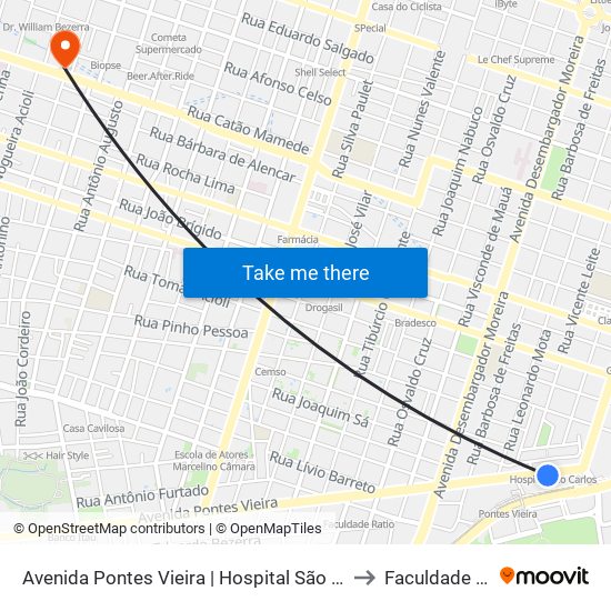 Avenida Pontes Vieira | Hospital São Carlos - Dionísio Torres to Faculdade Ari De Sá map