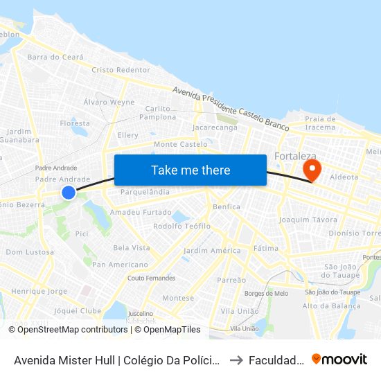 Avenida Mister Hull | Colégio Da Polícia Militar Do Ceará - Padre Andrade to Faculdade Ari De Sá map