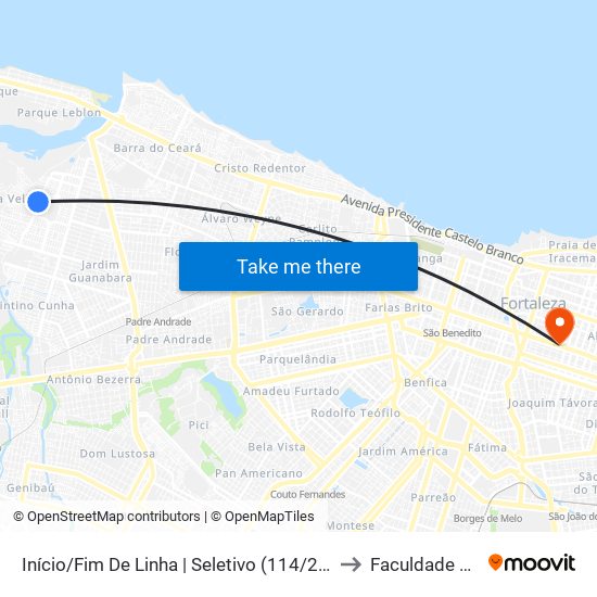 Início/Fim De Linha | Seletivo (114/211/221) - Vila Velha to Faculdade Ari De Sá map