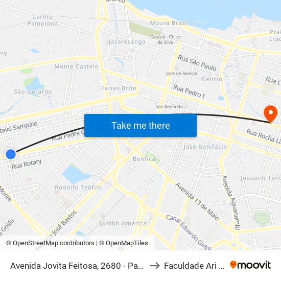 Avenida Jovita Feitosa, 2680 - Parquelândia to Faculdade Ari De Sá map