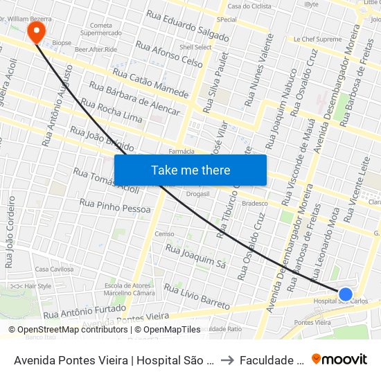 Avenida Pontes Vieira | Hospital São Carlos - Dionísio Torres to Faculdade Ari De Sá map