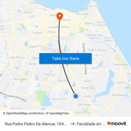 Rua Padre Pedro De Alencar, 1841 - Paupina to Faculdade Ari De Sá map