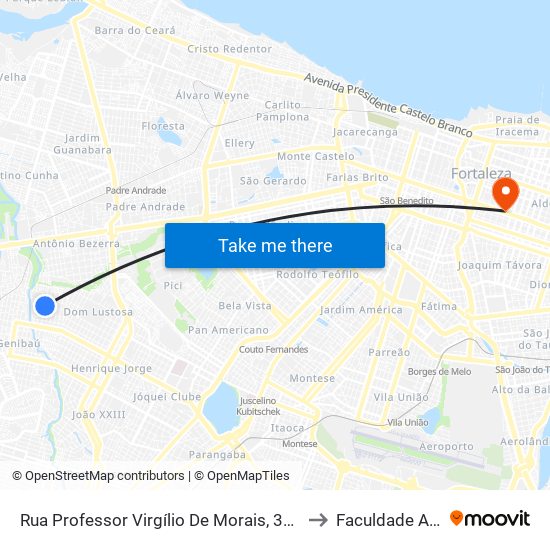 Rua Professor Virgílio De Morais, 355 - Autran Nunes to Faculdade Ari De Sá map