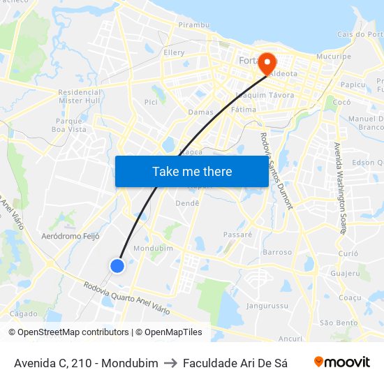 Avenida C, 210 - Mondubim to Faculdade Ari De Sá map