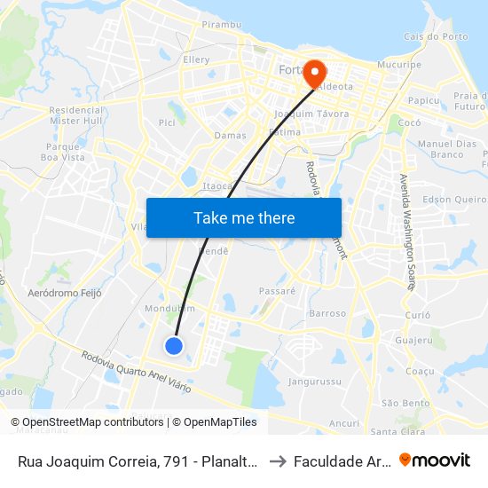 Rua Joaquim Correia, 791 - Planalto Ayrton Senna to Faculdade Ari De Sá map