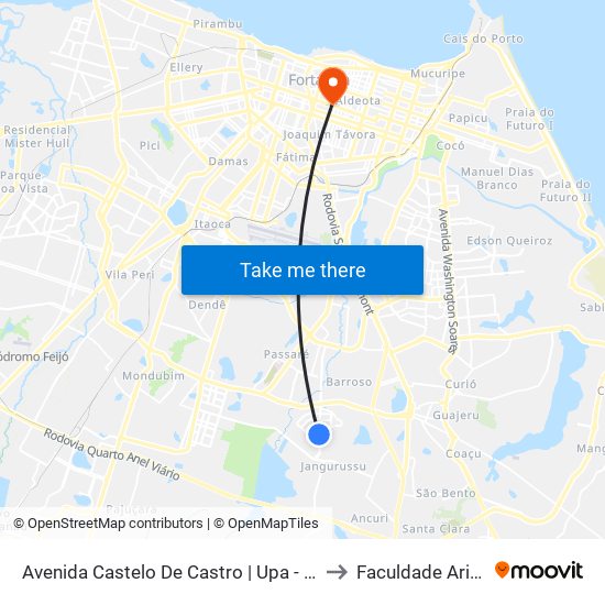 Avenida Castelo De Castro | Upa - Jangurussu to Faculdade Ari De Sá map