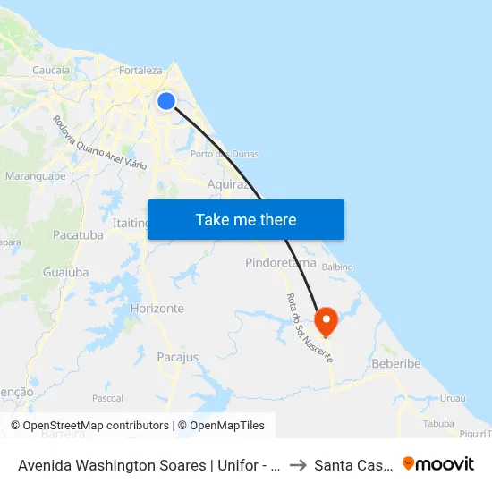 Avenida Washington Soares | Unifor - Engenheiro Luciano Cavalcante to Santa Casa Cascavel map