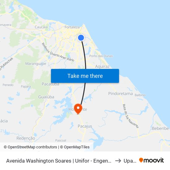 Avenida Washington Soares | Unifor - Engenheiro Luciano Cavalcante to Upa 24h map