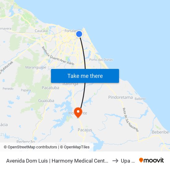 Avenida Dom Luís | Harmony Medical Center - Meireles to Upa 24h map