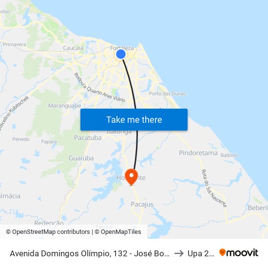 Avenida Domingos Olímpio, 132 - José Bonifácio to Upa 24h map
