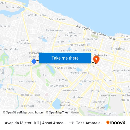 Avenida Mister Hull | Assaí Atacadista (Seletivo) - Padre Andrade to Casa Amarela Eusélio Oliveira map