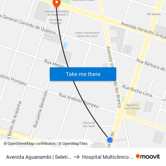 Avenida Aguanambi | Seletivo - José Bonifácio to Hospital Multiclínico De Diagnóstico map