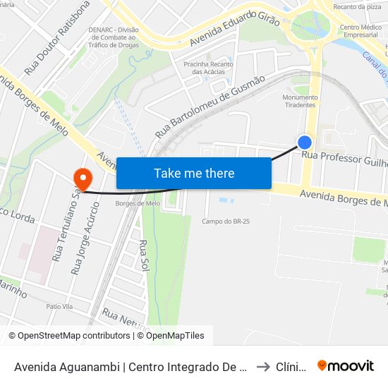 Avenida Aguanambi | Centro Integrado De Segurança Pública - Aeroporto to Clínica Vita map