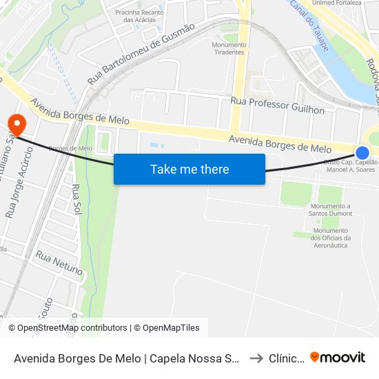 Avenida Borges De Melo | Capela Nossa Senhora De Loreto - Aeroporto to Clínica Vita map