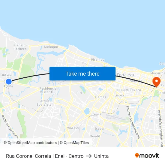 Rua Coronel Correia | Enel - Centro to Uninta map